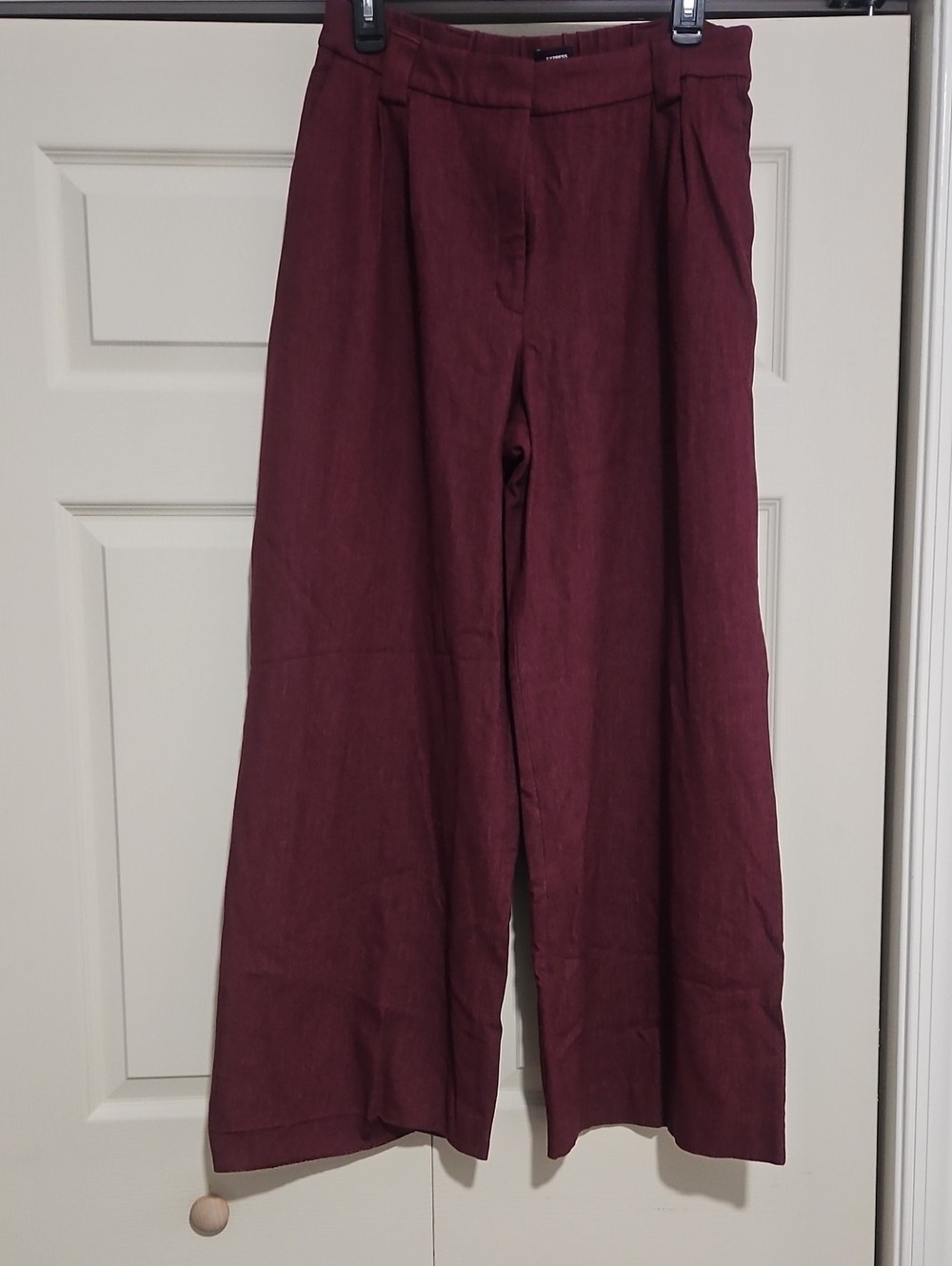 Express Wide-Leg Pants in Deep Burgundy